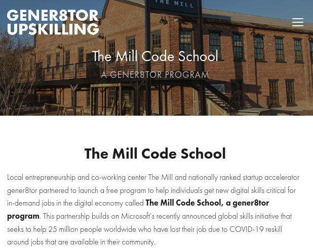 The Mill Code School Homepage